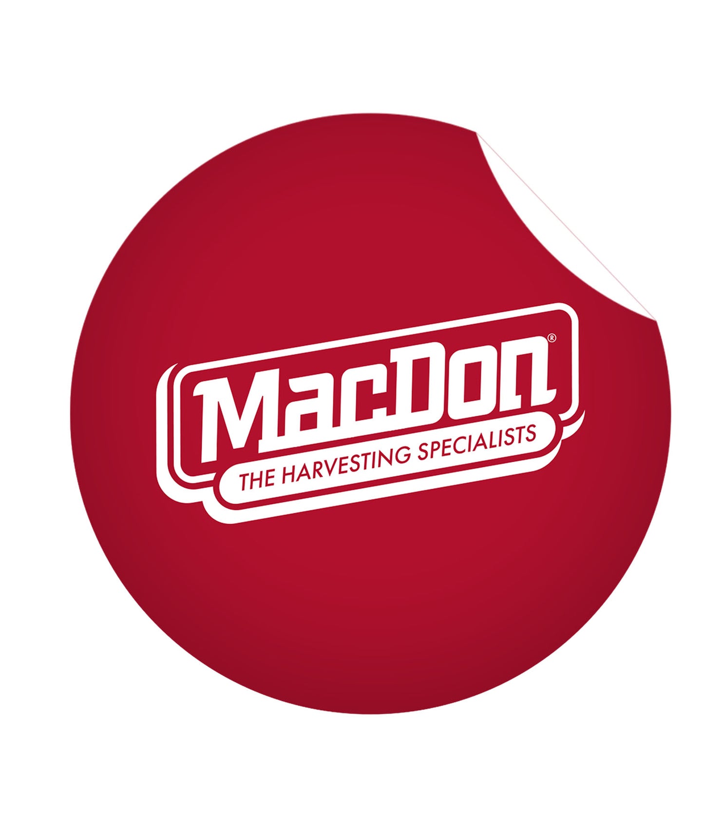 MacDon Red and White Logo Sticker
