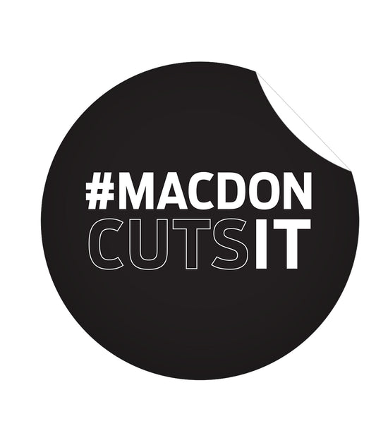 MacDon Cuts It Sticker Black