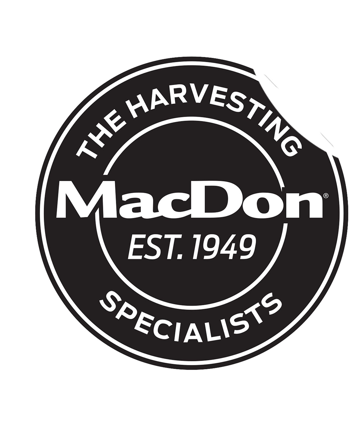 MacDon Harvest Specialists Sticker Black