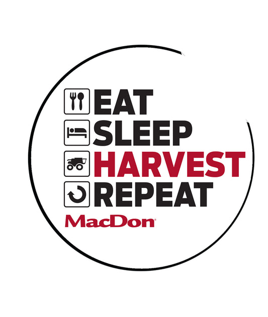 MacDon Eat, Sleep, Harvest, Repeat Sticker